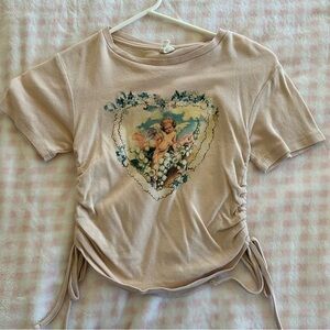Urban Outfitters angel cherub heart ruched t-shirt